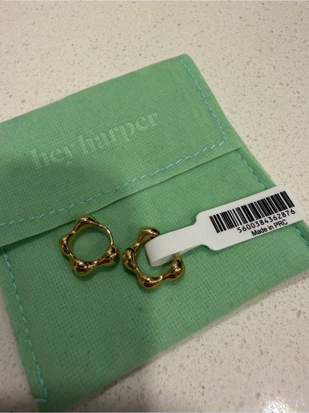Hey Harper Bubble Loop Huggie Earrings in Gold NWT - Picture 2 of 4